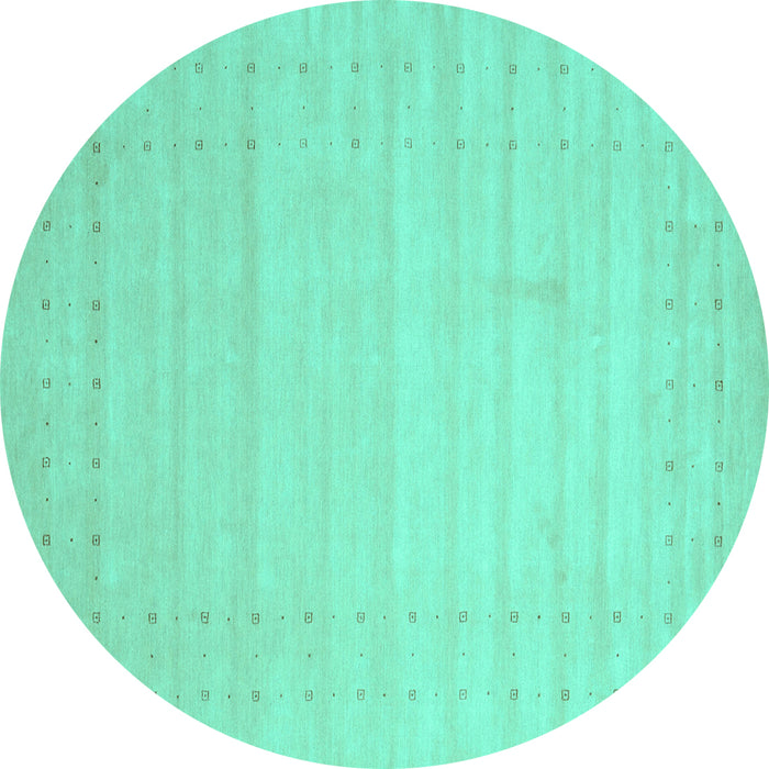 Round Solid Turquoise Modern Rug, con2502turq