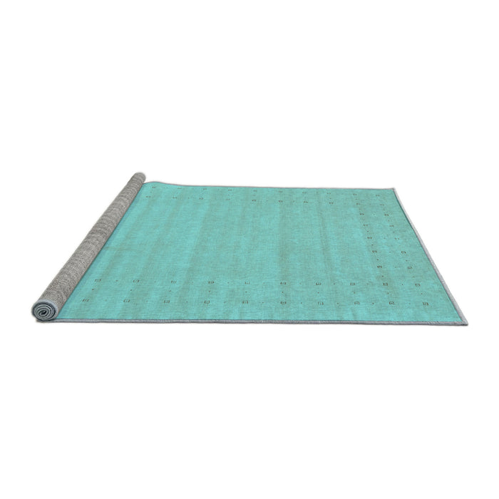 Sideview of Machine Washable Solid Light Blue Modern Rug, wshcon2502lblu