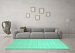 Machine Washable Solid Turquoise Modern Area Rugs in a Living Room,, wshcon2502turq