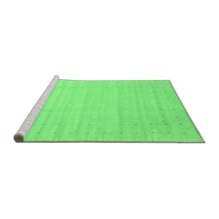 Sideview of Machine Washable Solid Emerald Green Modern Area Rugs, wshcon2502emgrn