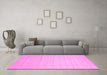 Machine Washable Solid Pink Modern Rug in a Living Room, wshcon2502pnk