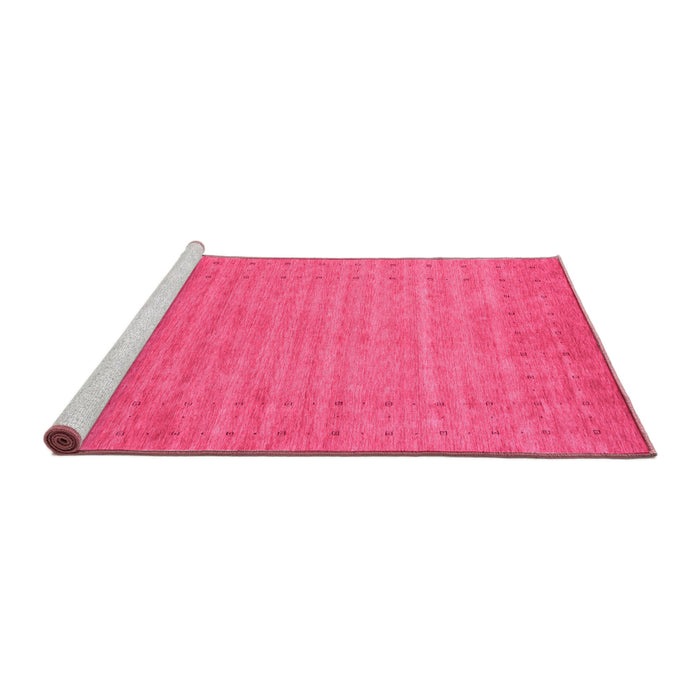 Sideview of Machine Washable Abstract Pink Contemporary Rug, wshcon2503pnk