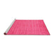 Sideview of Machine Washable Abstract Pink Contemporary Rug, wshcon2503pnk