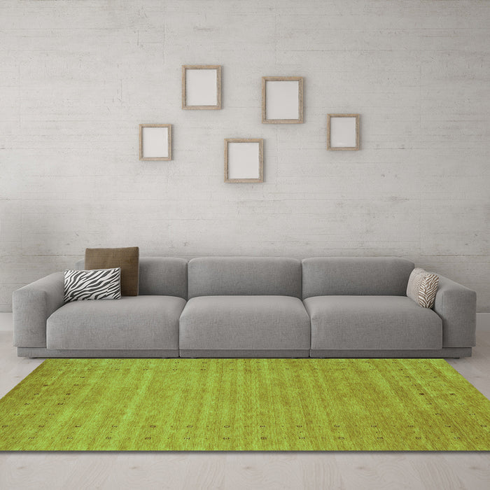 Machine Washable Abstract Turquoise Contemporary Area Rugs in a Living Room,, wshcon2503turq