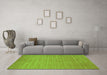 Machine Washable Abstract Green Contemporary Area Rugs in a Living Room,, wshcon2503grn