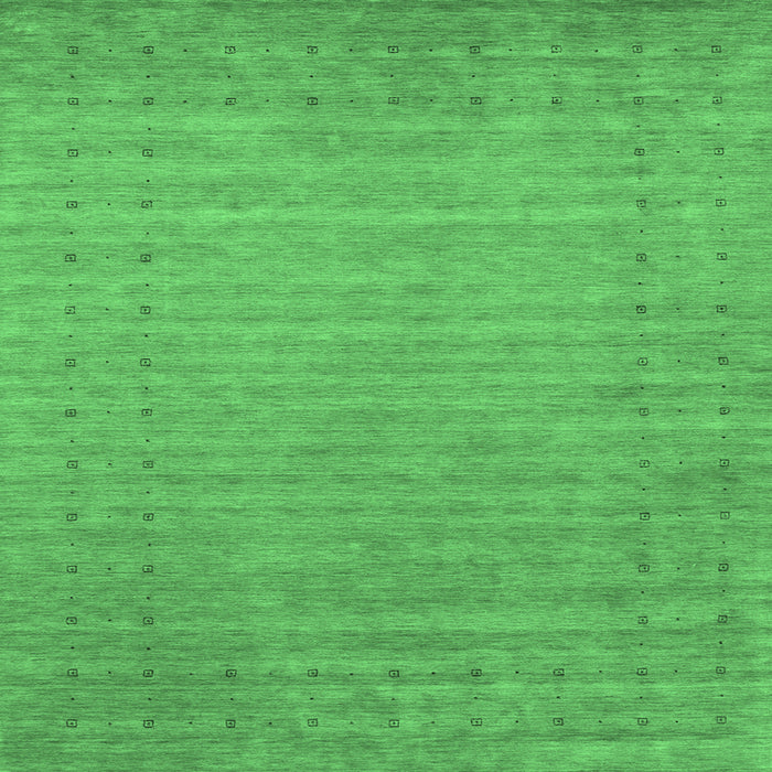 Square Machine Washable Abstract Emerald Green Contemporary Area Rugs, wshcon2503emgrn