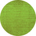 Square Abstract Green Contemporary Rug, con2503grn