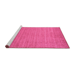 Sideview of Machine Washable Abstract Purple Contemporary Area Rugs, wshcon2503pur