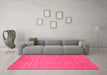 Machine Washable Abstract Pink Contemporary Rug in a Living Room, wshcon2503pnk