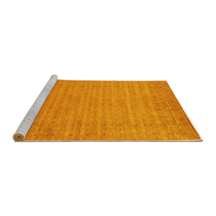 Sideview of Machine Washable Abstract Yellow Contemporary Rug, wshcon2503yw