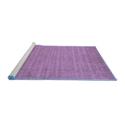Sideview of Machine Washable Abstract Blue Contemporary Rug, wshcon2503blu