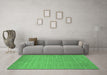 Machine Washable Abstract Emerald Green Contemporary Area Rugs in a Living Room,, wshcon2503emgrn
