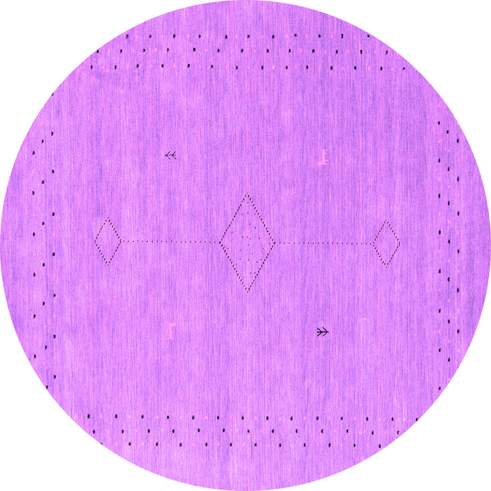 Round Abstract Pink Contemporary Rug, con2504pnk