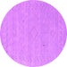 Round Abstract Pink Contemporary Rug, con2504pnk