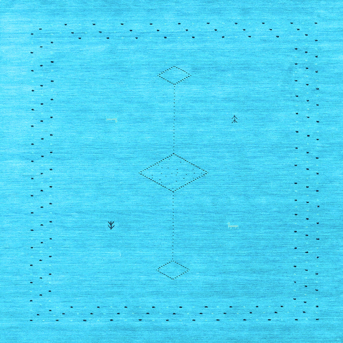 Square Abstract Light Blue Contemporary Rug, con2504lblu