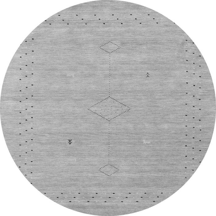 Square Abstract Gray Contemporary Rug, con2504gry