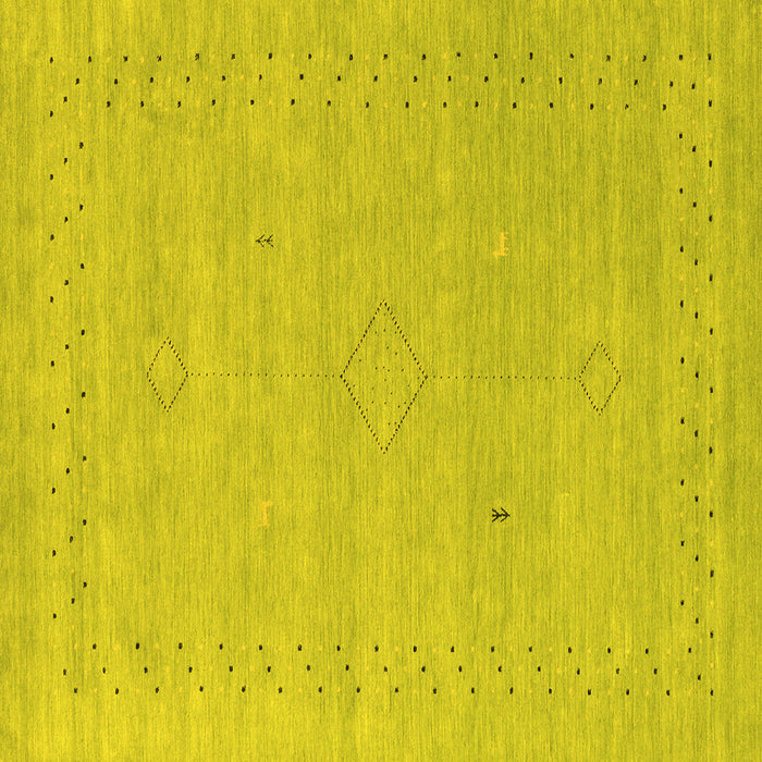 Square Abstract Yellow Contemporary Rug, con2504yw