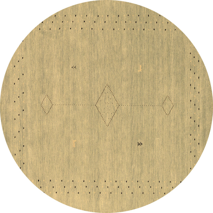 Round Abstract Brown Contemporary Rug, con2504brn