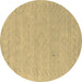 Round Abstract Brown Contemporary Rug, con2504brn