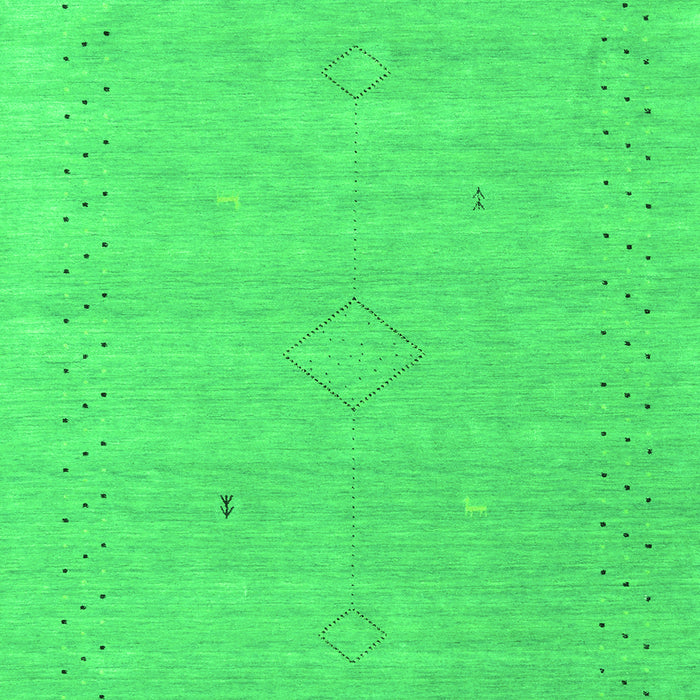 Serging Thickness of Machine Washable Abstract Green Contemporary Area Rugs, wshcon2504grn