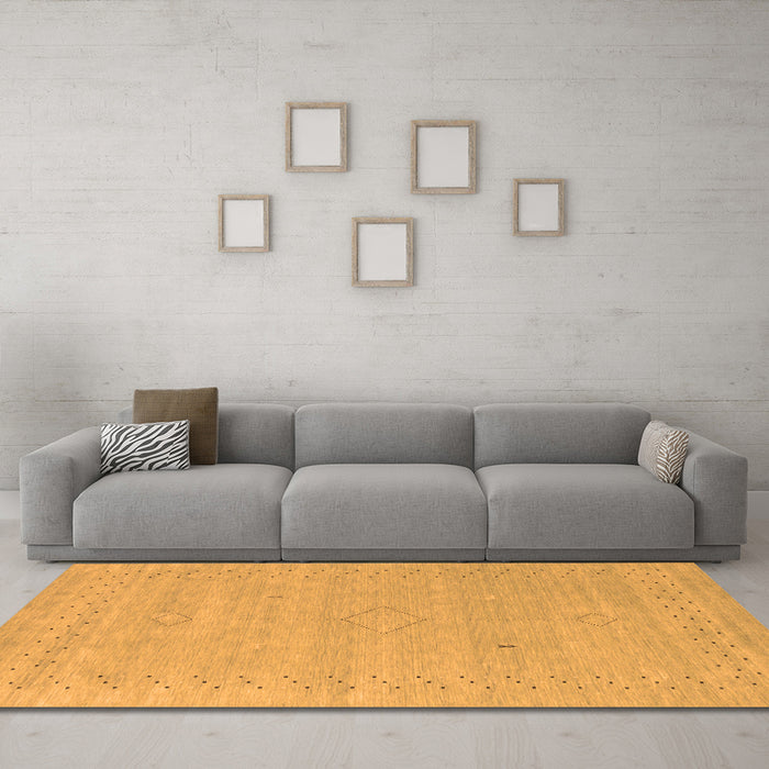 Machine Washable Abstract Orange Contemporary Area Rugs in a Living Room, wshcon2504org
