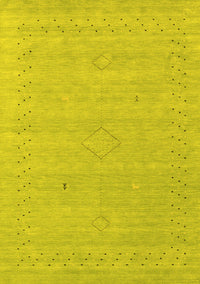 Abstract Yellow Contemporary Rug, con2504yw