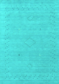 Abstract Turquoise Contemporary Rug, con2504turq