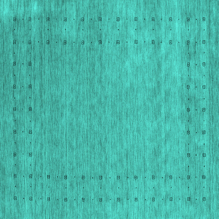 Square Machine Washable Abstract Turquoise Contemporary Area Rugs, wshcon2505turq