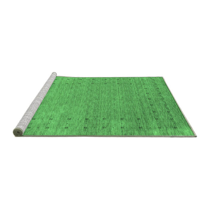 Sideview of Machine Washable Abstract Emerald Green Contemporary Area Rugs, wshcon2505emgrn