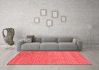 Machine Washable Abstract Red Contemporary Rug, wshcon2505red