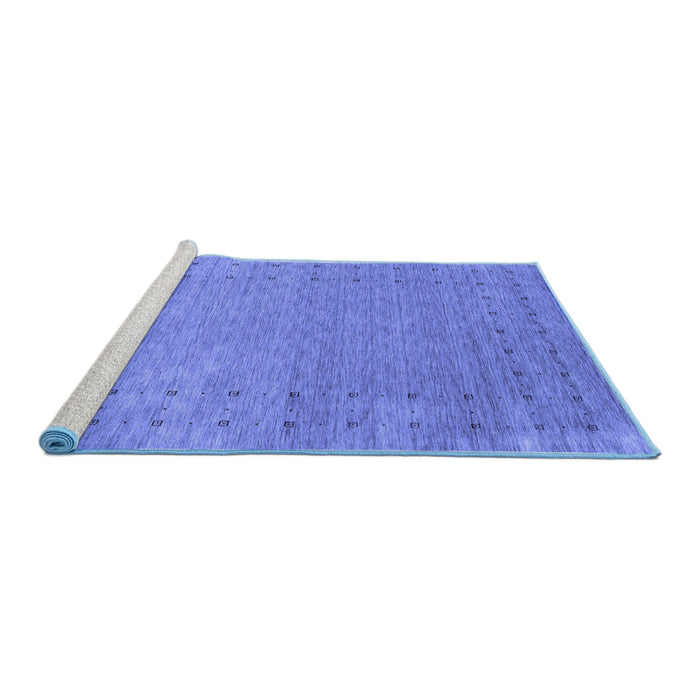 Sideview of Machine Washable Abstract Blue Contemporary Rug, wshcon2505blu