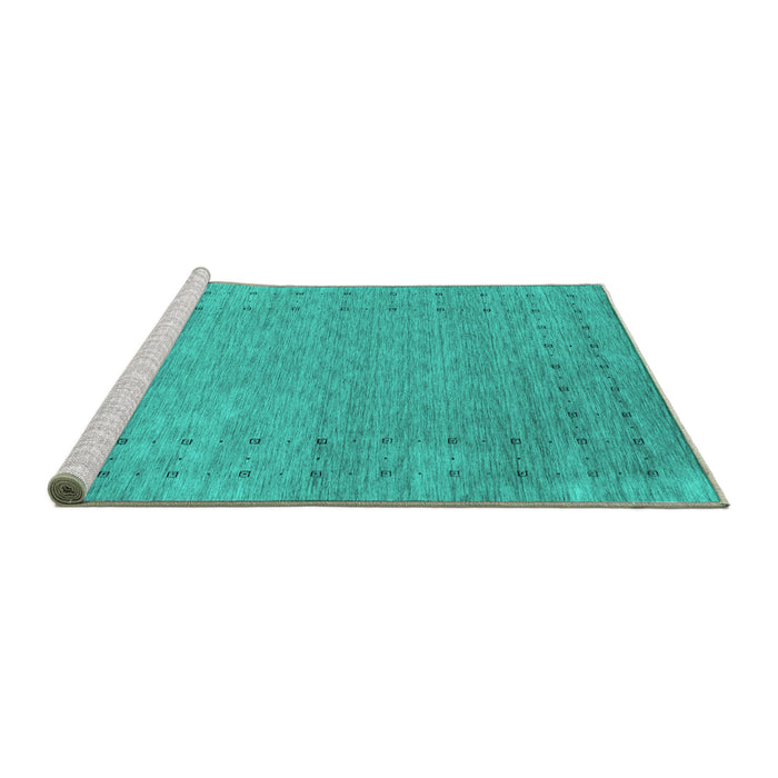 Sideview of Machine Washable Abstract Turquoise Contemporary Area Rugs, wshcon2505turq