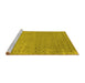 Sideview of Machine Washable Abstract Yellow Contemporary Rug, wshcon2505yw