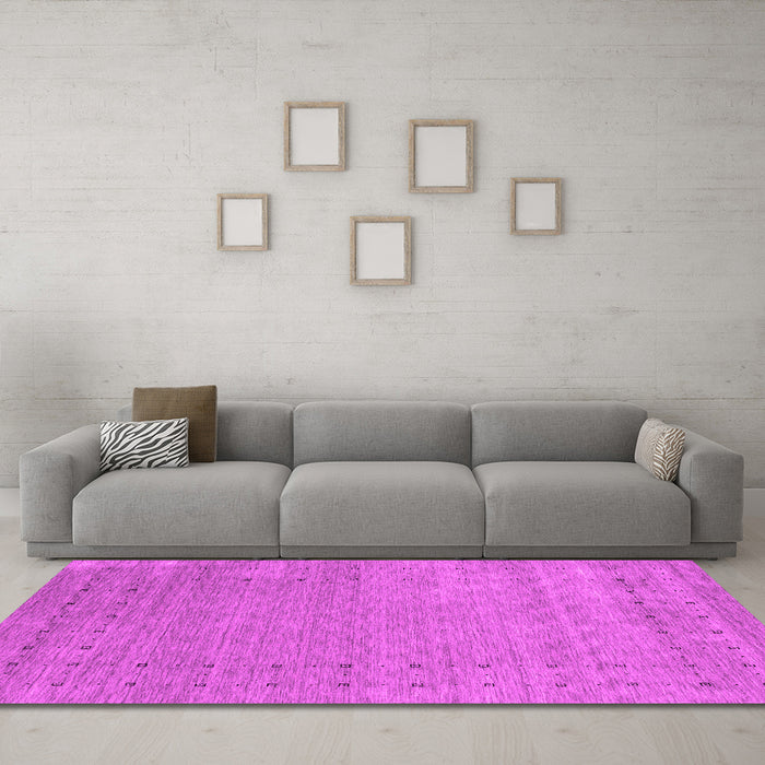 Machine Washable Abstract Pink Contemporary Rug in a Living Room, wshcon2505pnk
