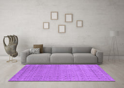Machine Washable Abstract Purple Contemporary Area Rugs in a Living Room, wshcon2505pur
