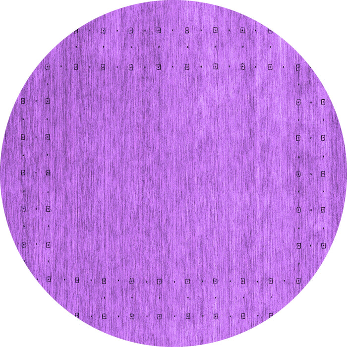 Round Machine Washable Abstract Purple Contemporary Area Rugs, wshcon2505pur