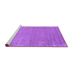 Sideview of Machine Washable Abstract Purple Contemporary Area Rugs, wshcon2505pur