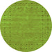 Square Abstract Green Contemporary Rug, con2506grn