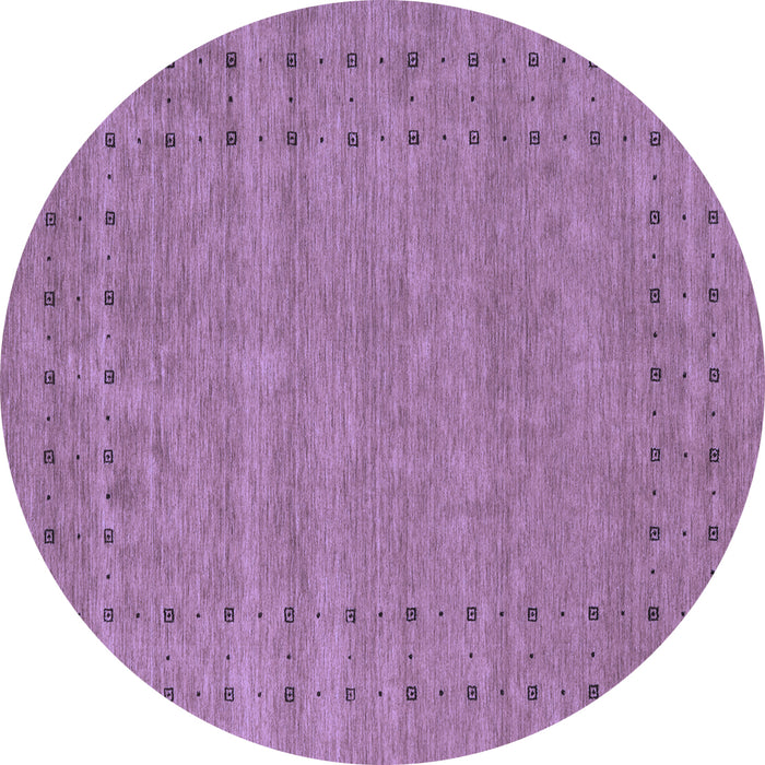 Round Abstract Blue Contemporary Rug, con2506blu