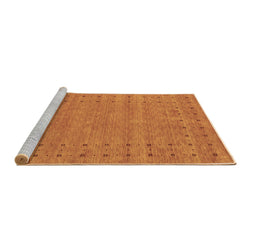 Sideview of Machine Washable Abstract Brown Contemporary Rug, wshcon2506brn