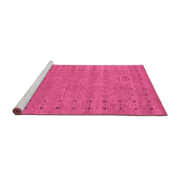 Sideview of Machine Washable Abstract Purple Contemporary Area Rugs, wshcon2506pur