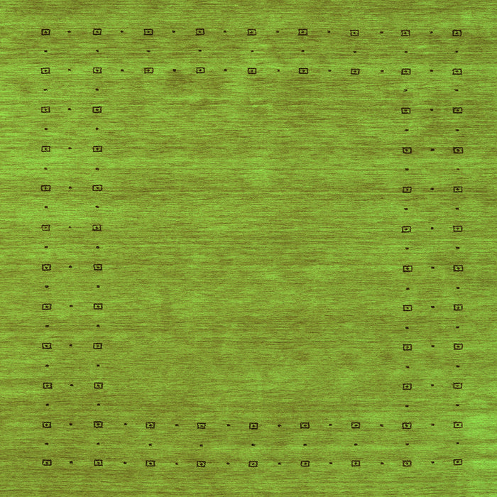 Serging Thickness of Abstract Green Contemporary Rug, con2506grn