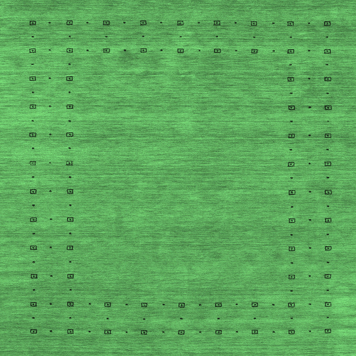 Square Machine Washable Abstract Emerald Green Contemporary Area Rugs, wshcon2506emgrn