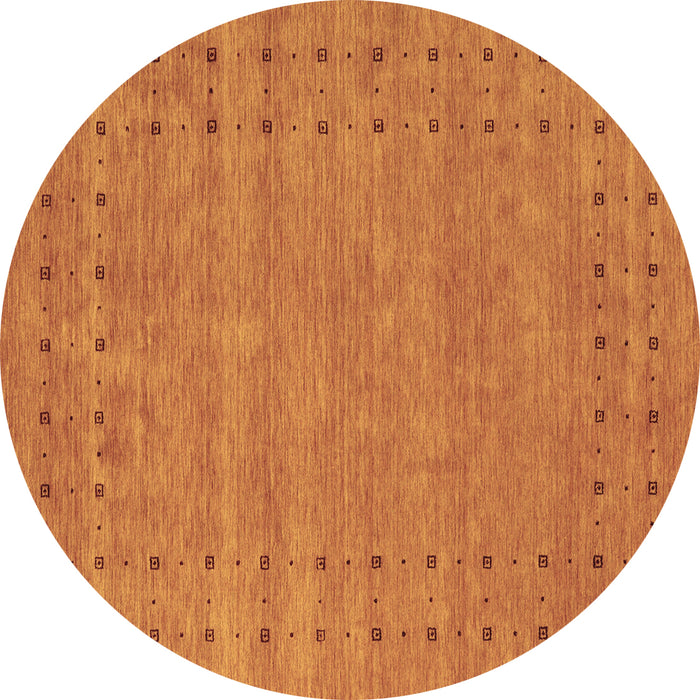 Round Abstract Brown Contemporary Rug, con2506brn
