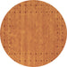 Round Abstract Brown Contemporary Rug, con2506brn