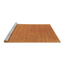 Sideview of Machine Washable Abstract Brown Contemporary Rug, wshcon2507brn