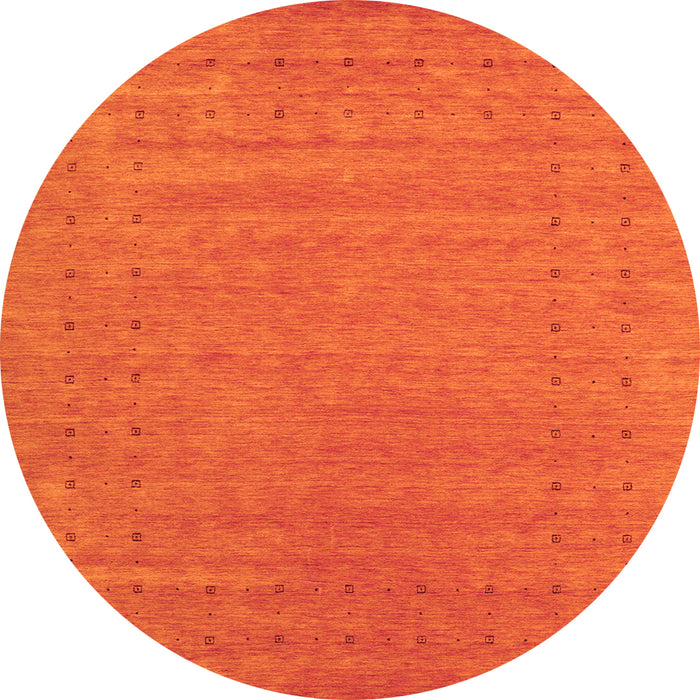 Square Abstract Orange Contemporary Rug, con2507org