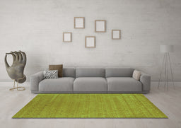 Machine Washable Abstract Turquoise Contemporary Area Rugs in a Living Room,, wshcon2507turq