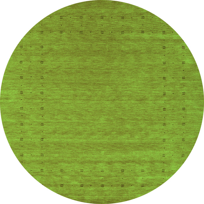 Square Abstract Green Contemporary Rug, con2507grn