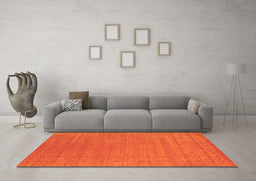 Machine Washable Abstract Orange Contemporary Area Rugs in a Living Room, wshcon2507org